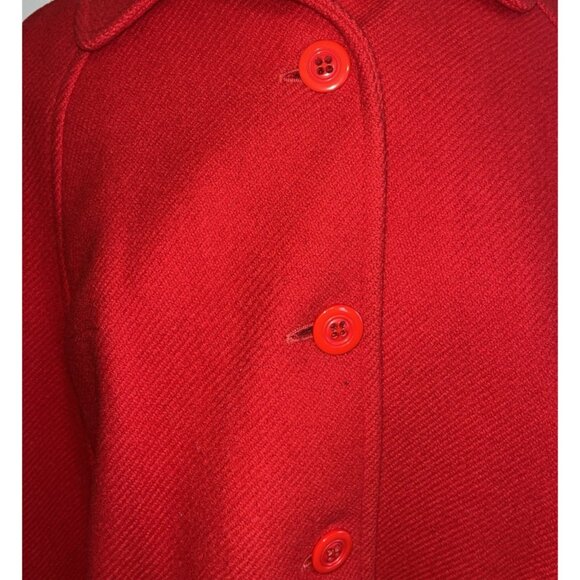 Vtg Pendleton RED O/S Cape Coat 44" Long Wool Satin Lined 70's EXCELLENT - Picture 5 of 14